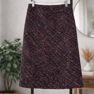 Jones New York A-Line Skirt - Black and Pink Tweed
